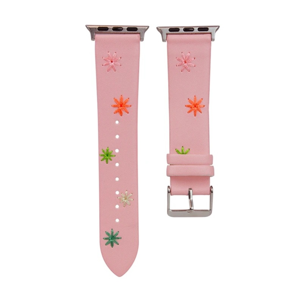 CYLOPOP Leather Embroidered Apple Watch Band - 38/40/41 MM Watch Sizes BNIP